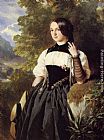 Franz Xavier Winterhalter Canvas Paintings - A Swiss Girl from Interlaken